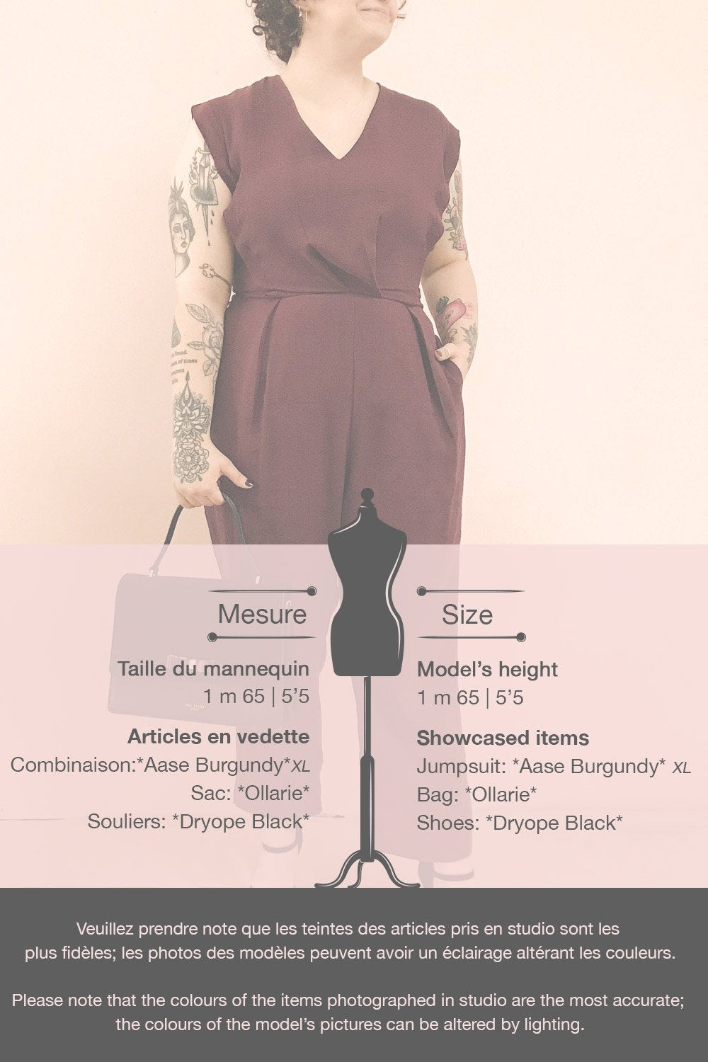 Aase Burgundy V Neck Straight Leg Jumpsuit | La petite garçonne template 1