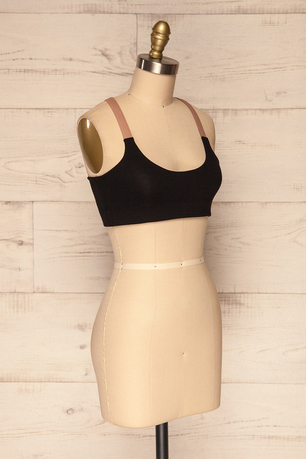 Abby Black Crop Top Style Bralette | La Petite Garçonne Chpt. 2 side view
