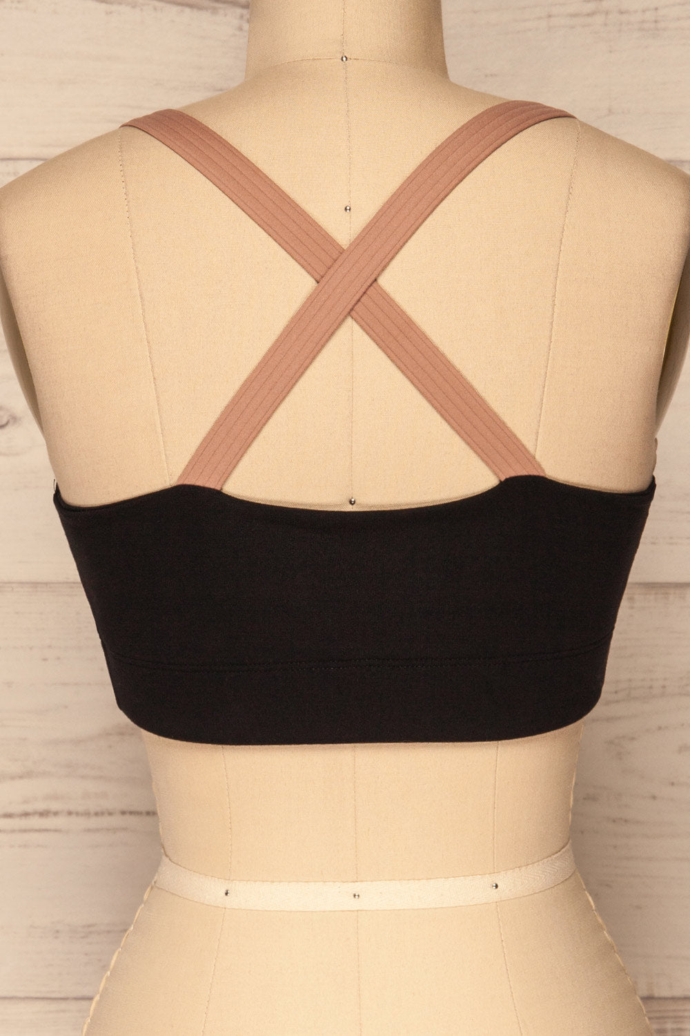 Abby Black Crop Top Style Bralette | La Petite Garçonne Chpt. 2 back close-up