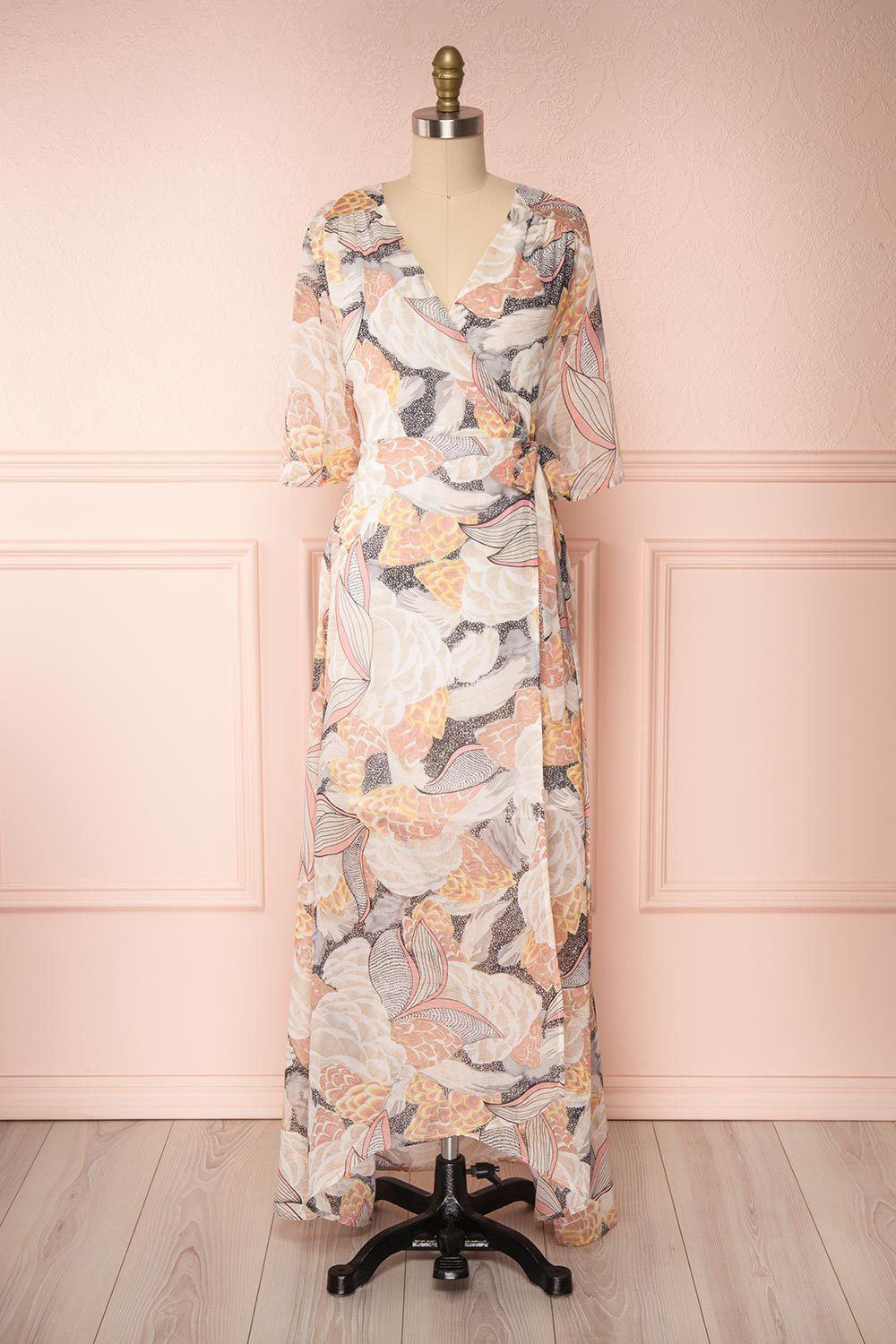 Abhaya | Robe Portefeuille à Motif