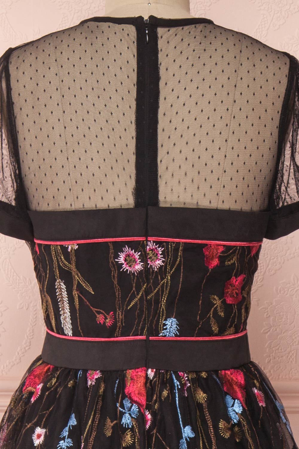 Absorn Black A-Line Maxi Dress w. Colorful Embroidery | Boutique 1861 6