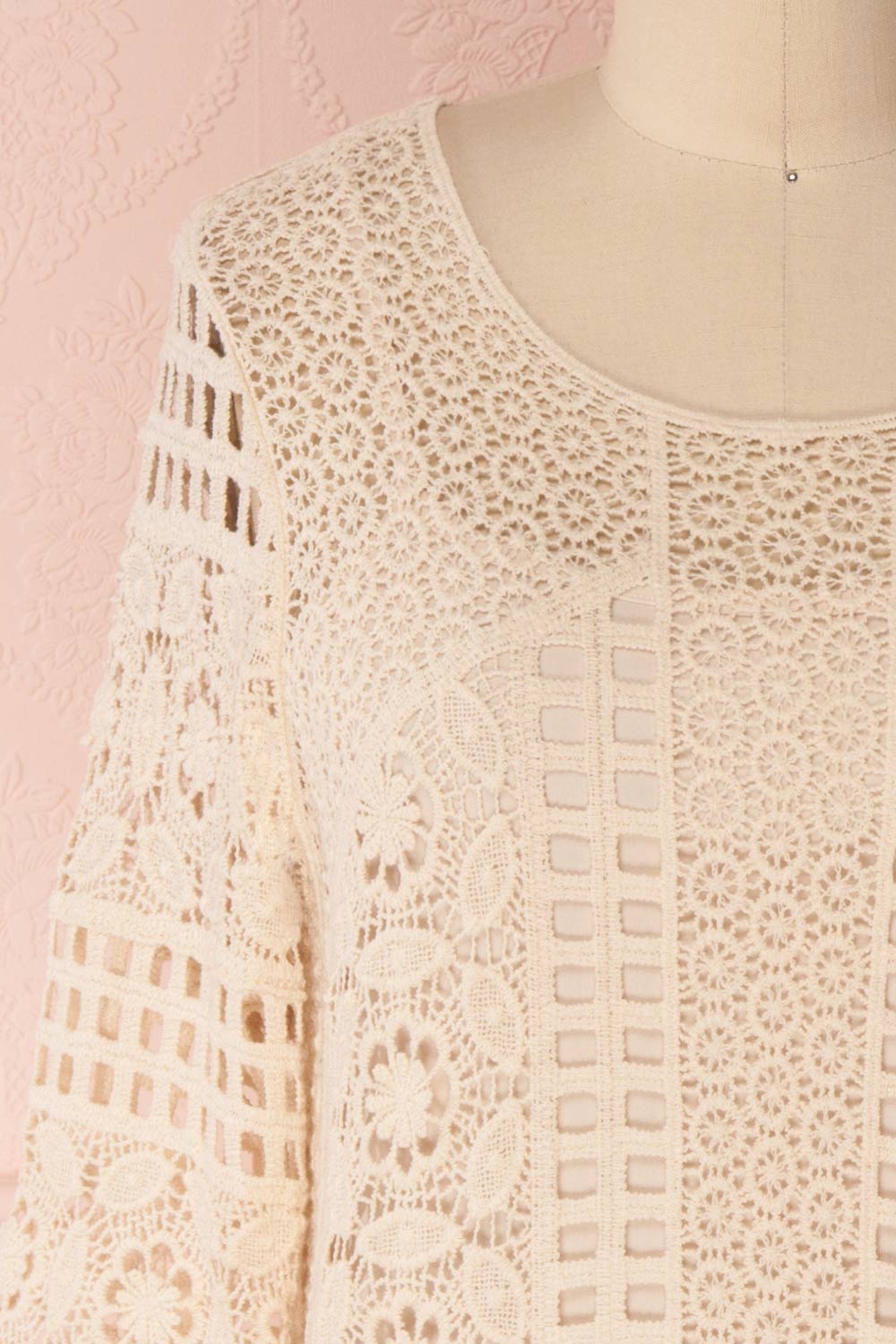 Acacie Beige Crocheted Lace Tunic Dress | Boutique 1861 3