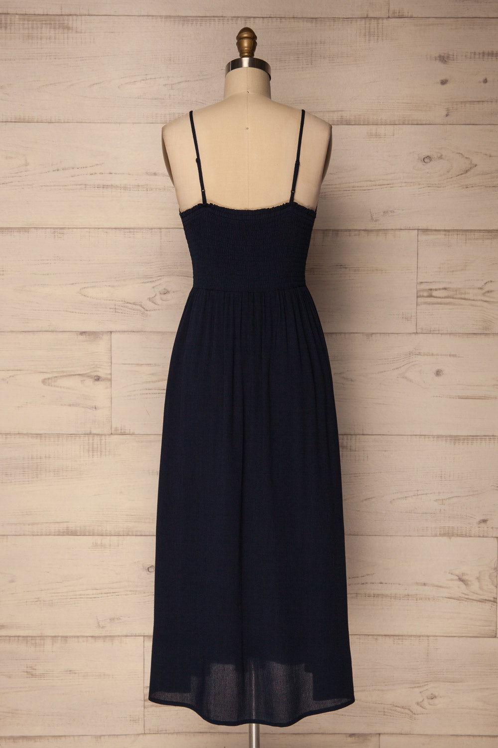 Acate Navy Button-Up A-Line Midi Summer Dress | La Petite Garçonne 5