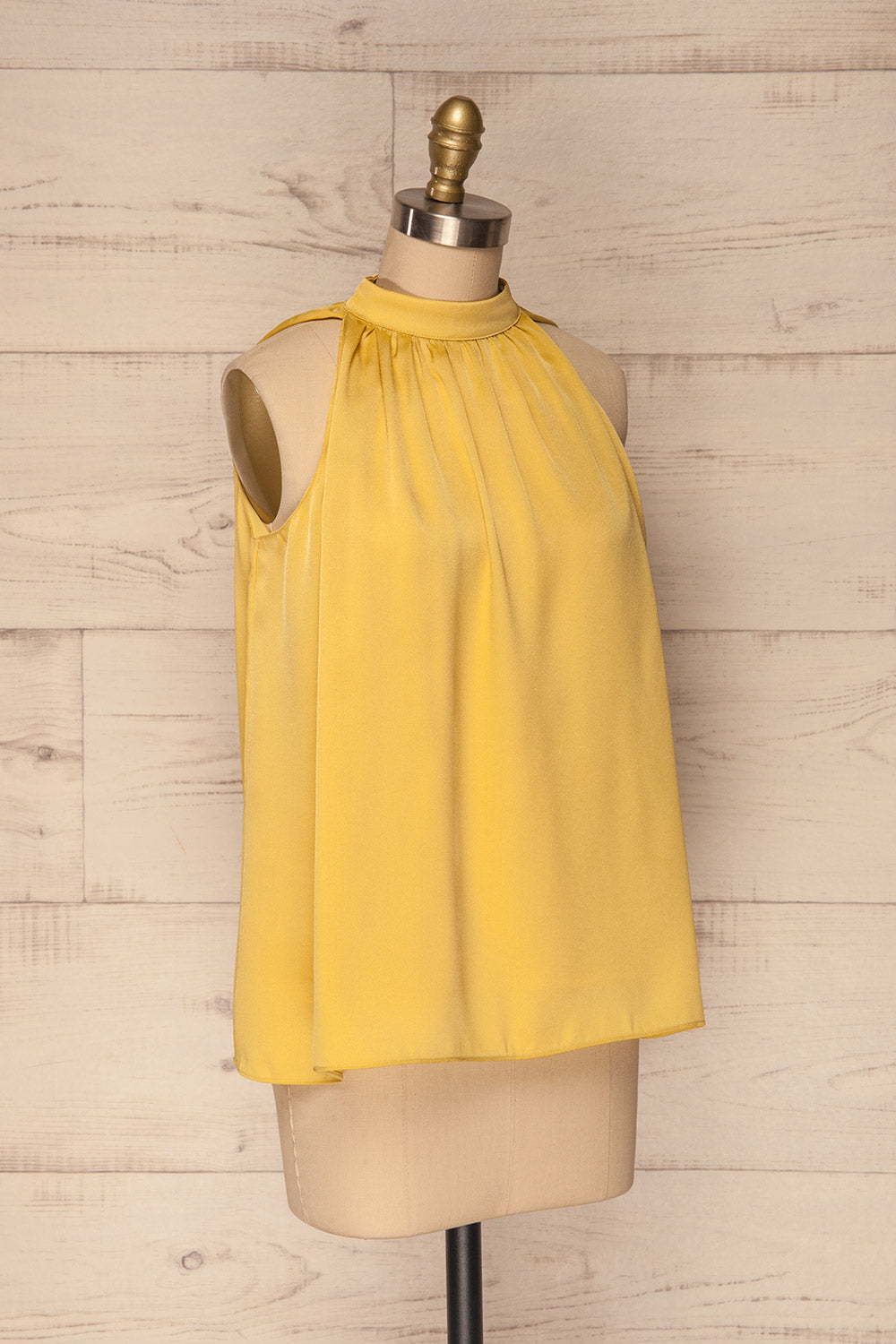 Accumoli Yellow Chiffon Halter Neck Camisole | La Petite Garçonne 3
