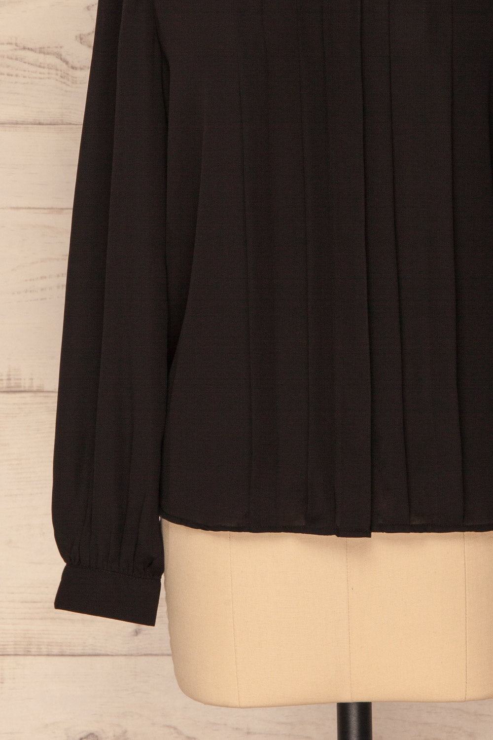 Acton Night Black Pleated Button Down Shirt | La Petite Garçonne 7