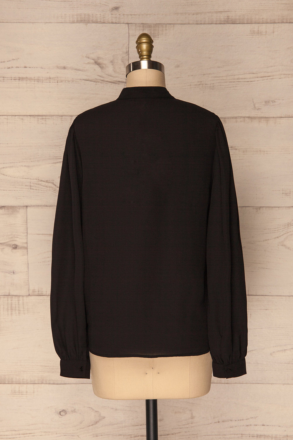 Acton Night Black Pleated Button Down Shirt | La Petite Garçonne 5