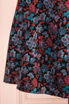 Adamina Black Floral Dress | Robe Fleurie skirt close up | Boutique 1861