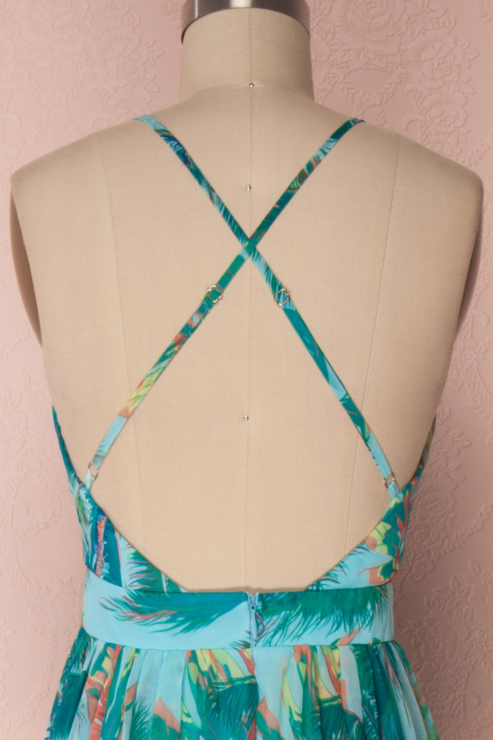 Adea Tropical Pattern Maxi Dress with Open Back | Boutique 1861 2