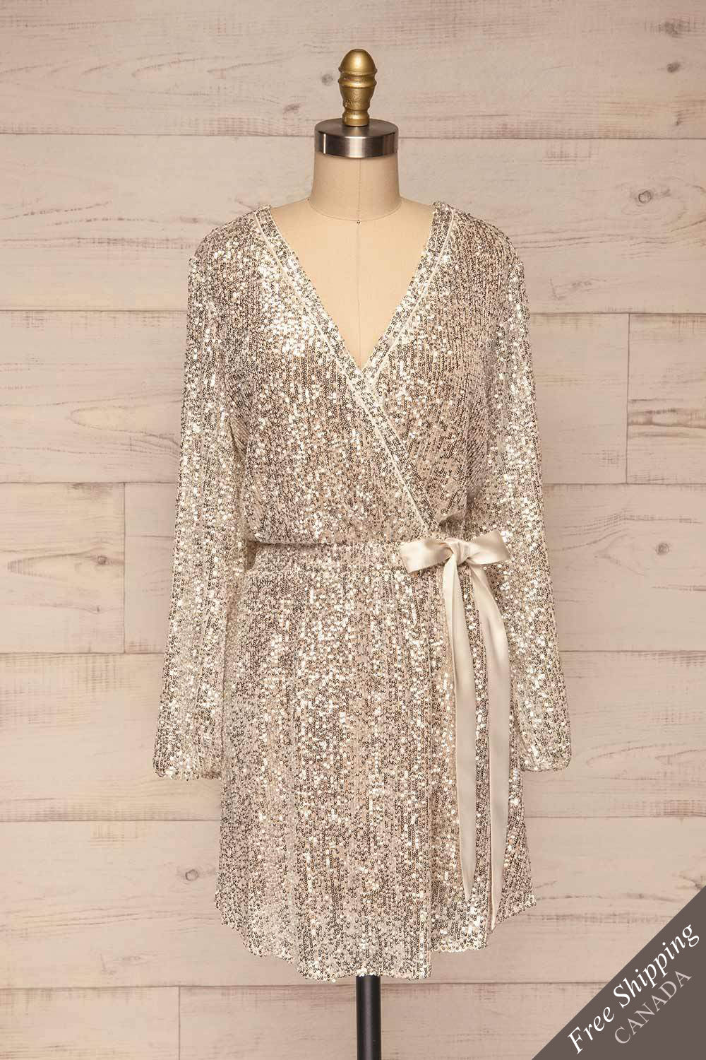 Adelfia Silver Sequin Dress | La Petite Garçonne