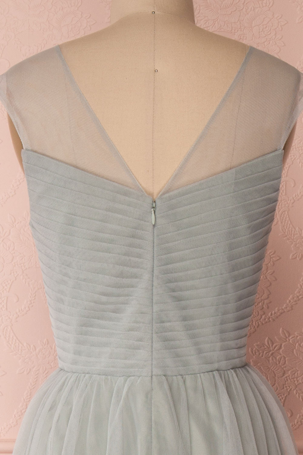 Adifa Eucalyptus Sage Net Tulle Sleeveless A-Line Gown | Boudoir 1861 7