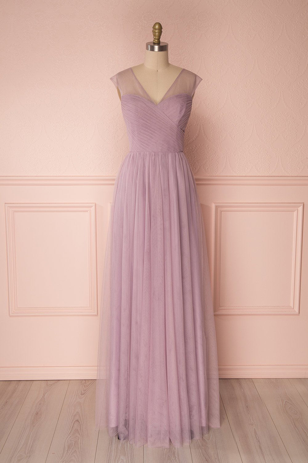Adifa Lilac Tulle Sleeveless A-Line Gown | Boudoir 1861 front