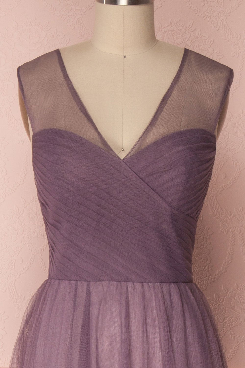 Adifa Mauve Net Tulle Sleeveless A-Line Gown | Boudoir 1861 3