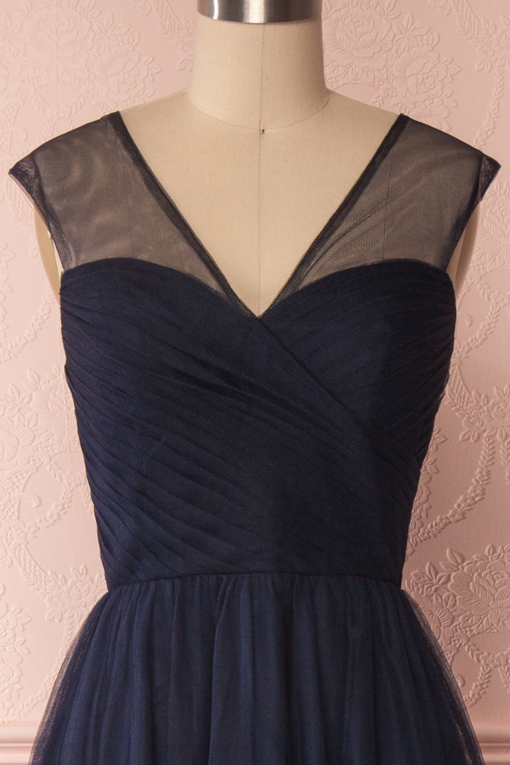 Adifa Navy Net Tulle Sleeveless A-Line Gown | Boudoir 1861 3