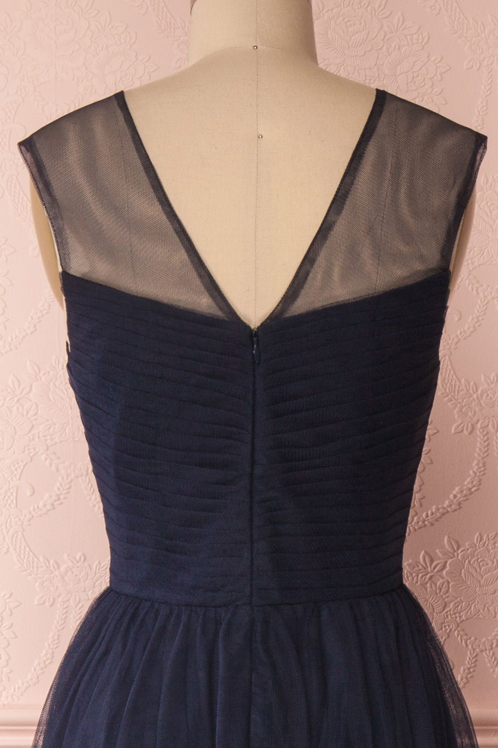 Adifa Navy Net Tulle Sleeveless A-Line Gown | Boudoir 1861 7