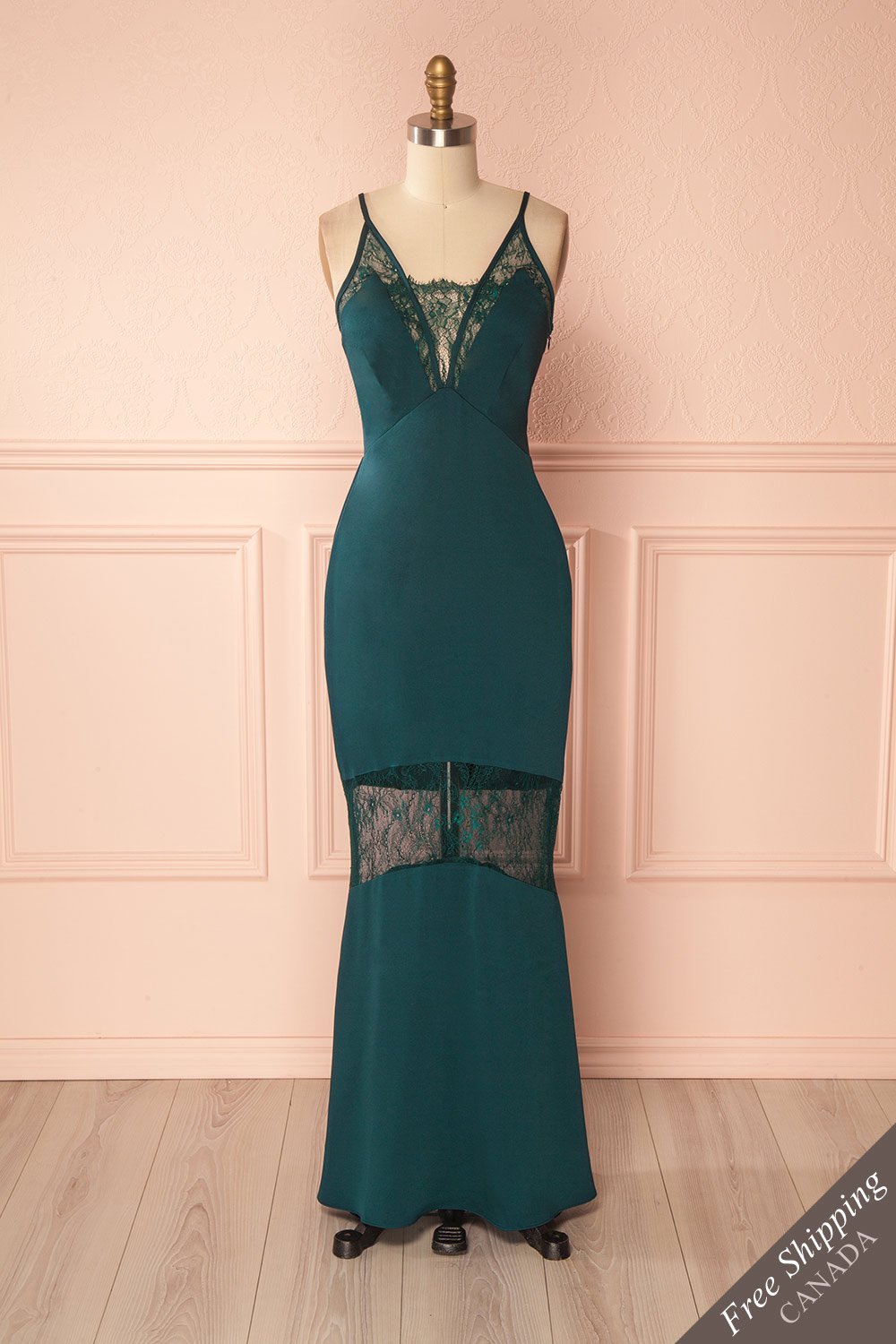 Adli Green Mermaid Gown with Lace Details | Boutique 1861 1