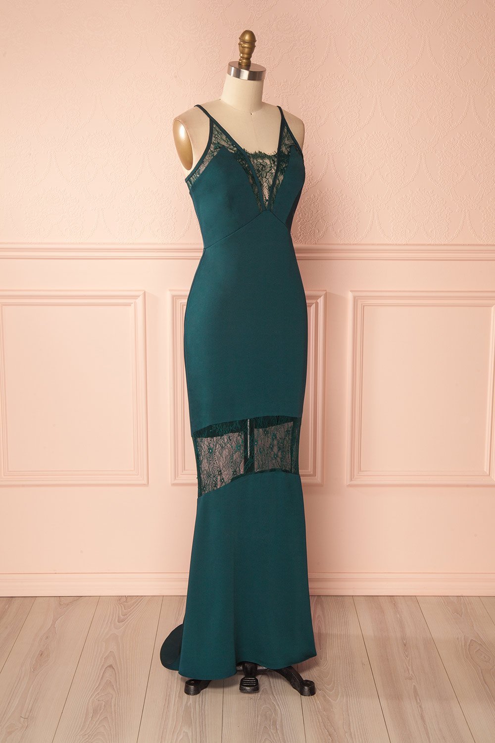 Adli Green Mermaid Gown with Lace Details | Boutique 1861 3