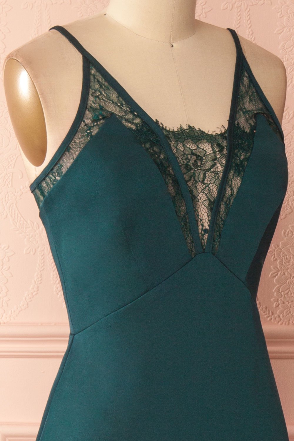 Adli Green Mermaid Gown with Lace Details | Boutique 1861 4