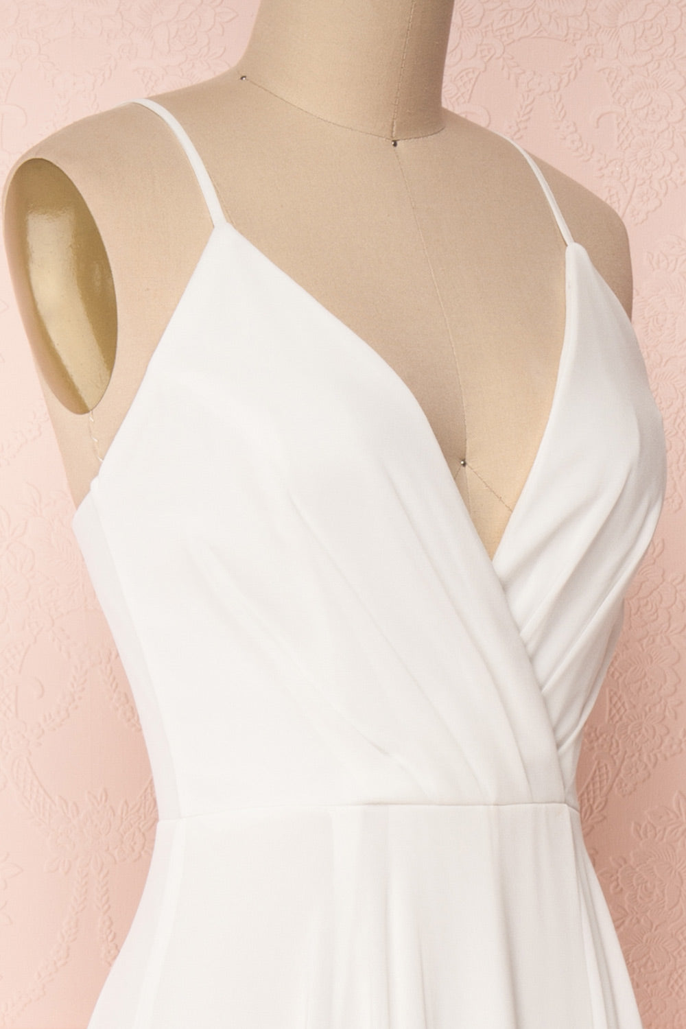 Aelis Ivory Chiffon Pleated Plunging V-Neckline Gown | Boudoir 1861 5