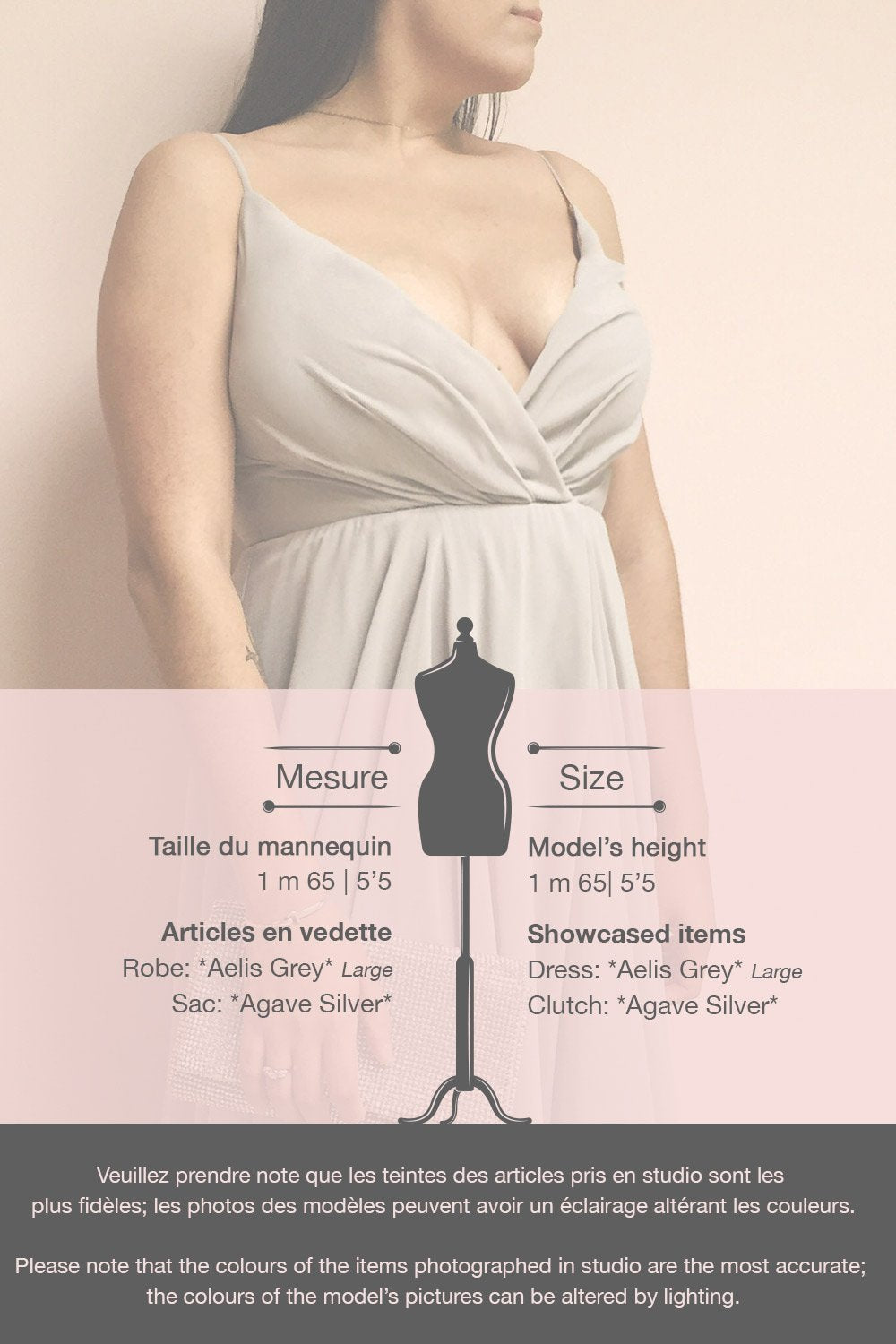 Aelis Grey Pleated Plunging V-Neckline Gown | Boudoir 1861 template