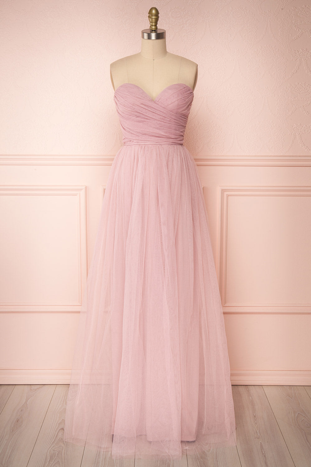 Aerie Dusty Pink Tulle A-Line Maxi Dress | Boutique 1861 front view
