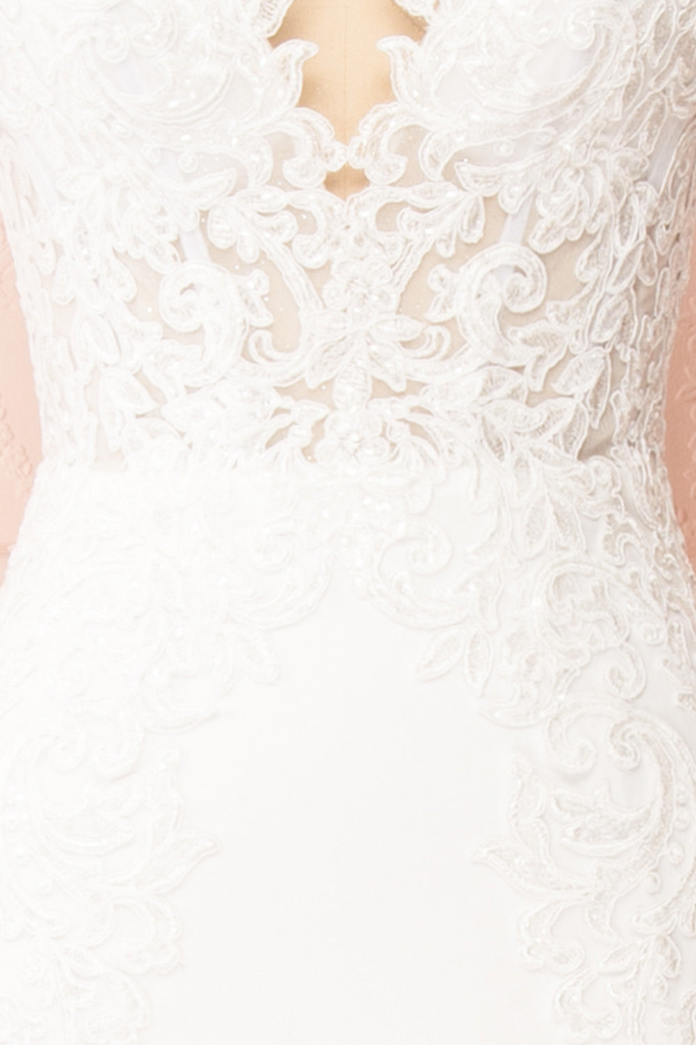 Aerlene White Embroidered Maxi Bridal Dress | Boudoir 1861 fabric