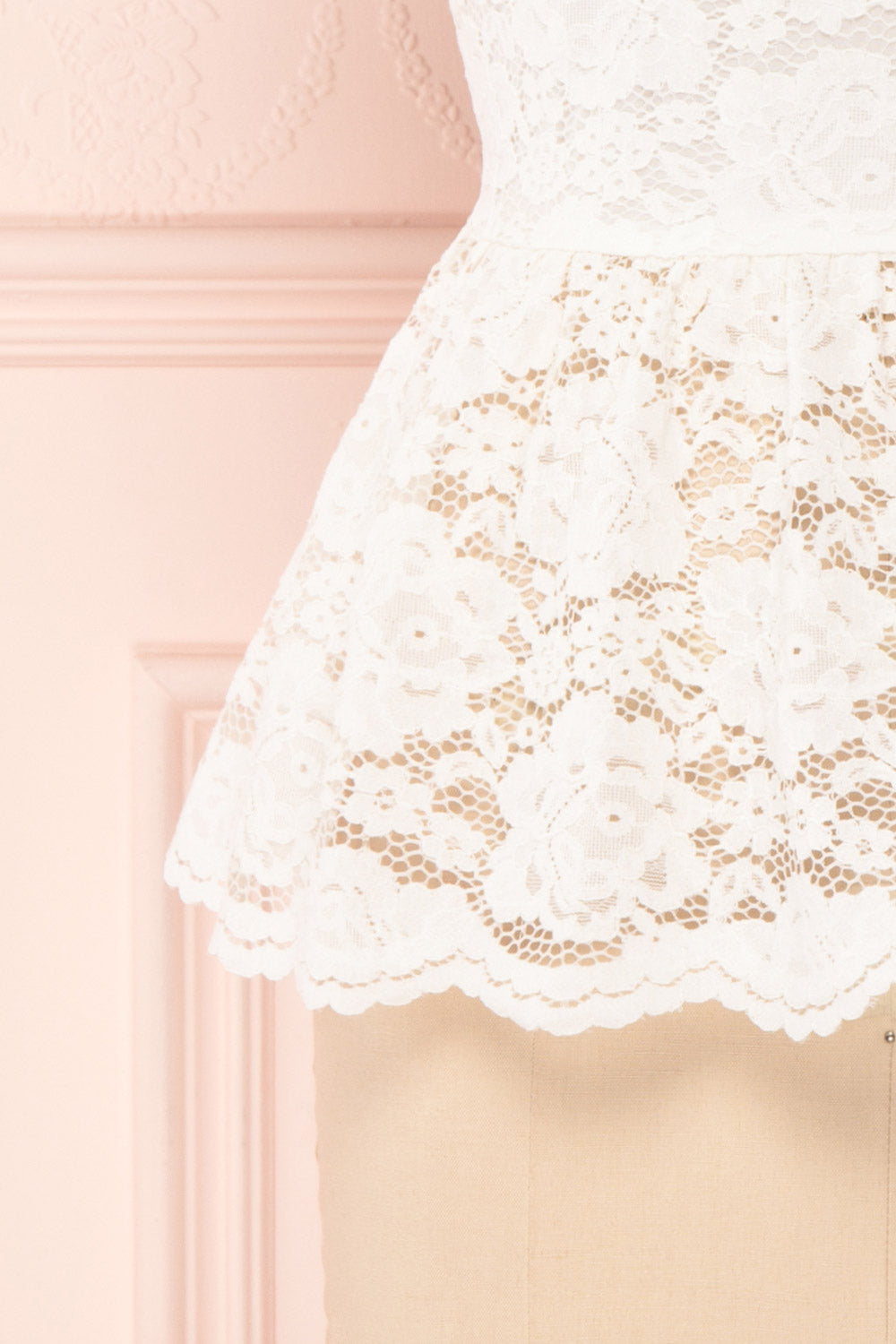 Agafya White Short Sleeved Lace Top with Peplum | Boudoir 1861 7