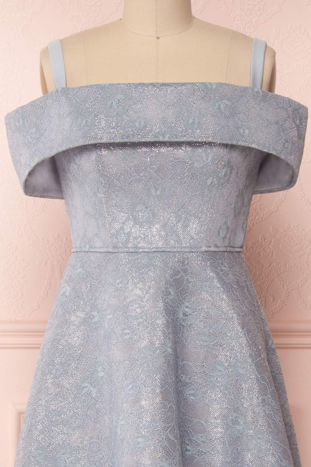 Agnek Bleu Light Blue Embroidered High-Low Gown | Boutique 1861 2