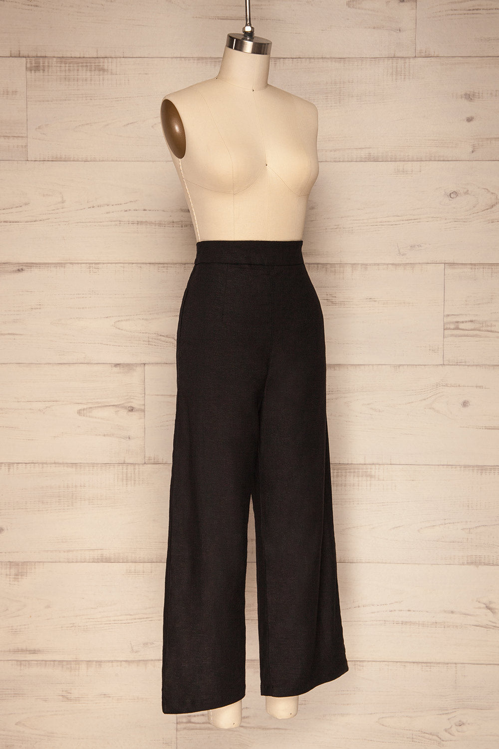 Agoyan Black High Waisted Flared Leg Pants | La Petite Garçonne