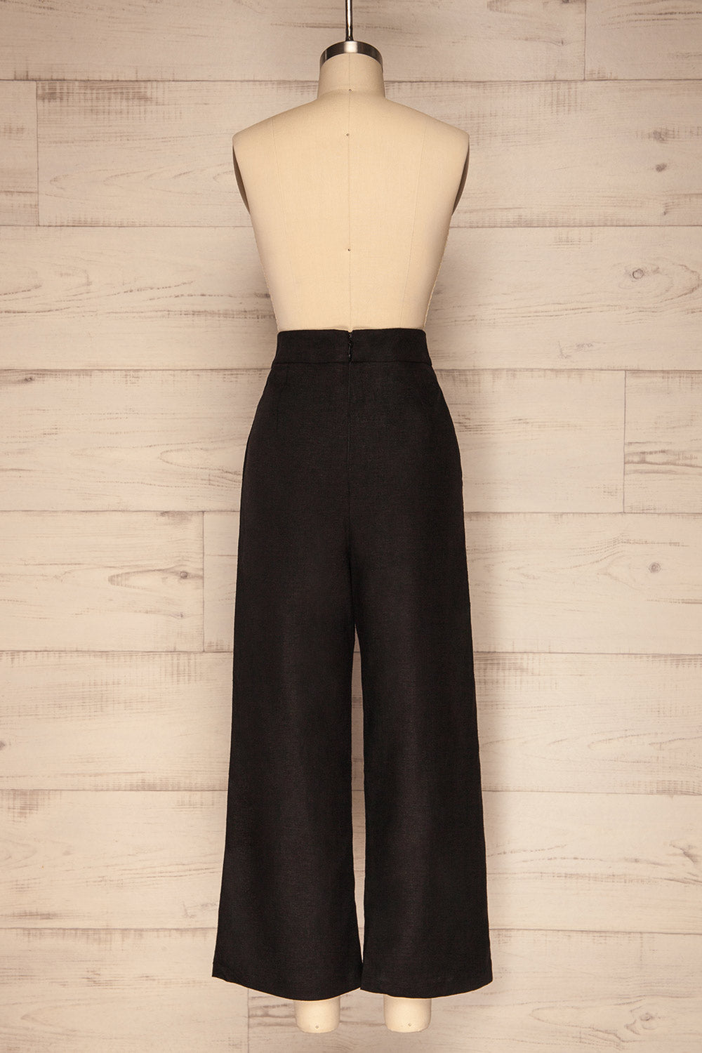 Agoyan Black High Waisted Flared Leg Pants | La Petite Garçonne
