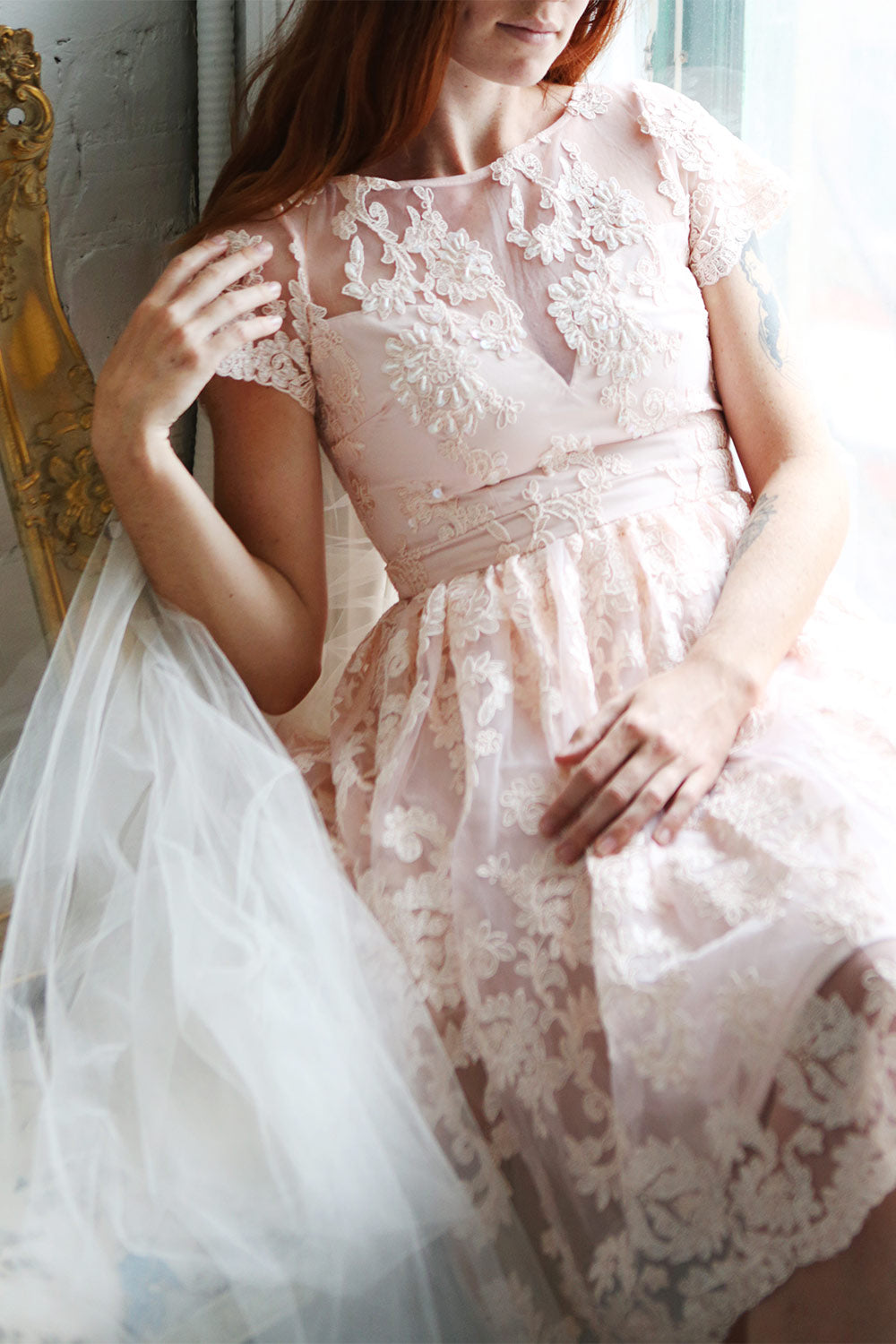 Agun Rose Pink Floral Embroidered A-Line Dress | Boutique 1861 2