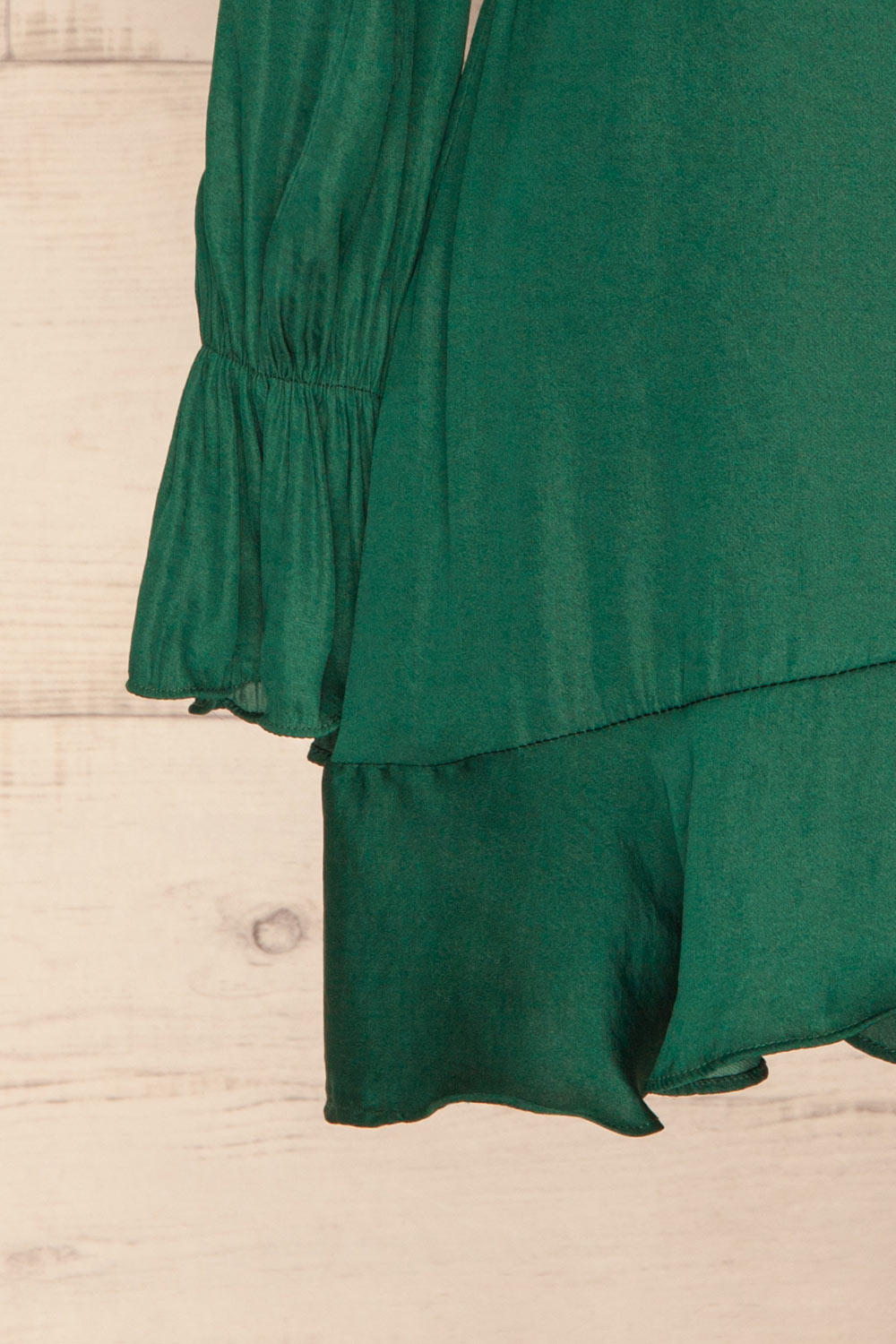 Agyalka Forest Green Satin A-Line Cocktail Dress | La Petite Garçonne 7