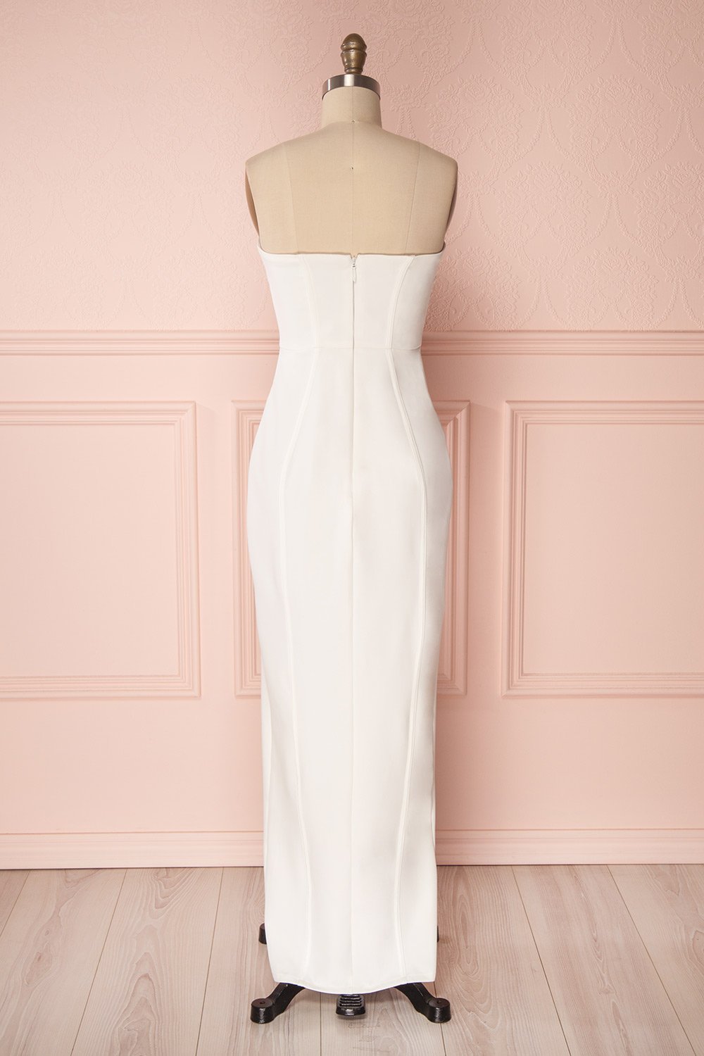 Ailys Jour White Embroidered Fitted Bustier Dress | Boudoir 1861