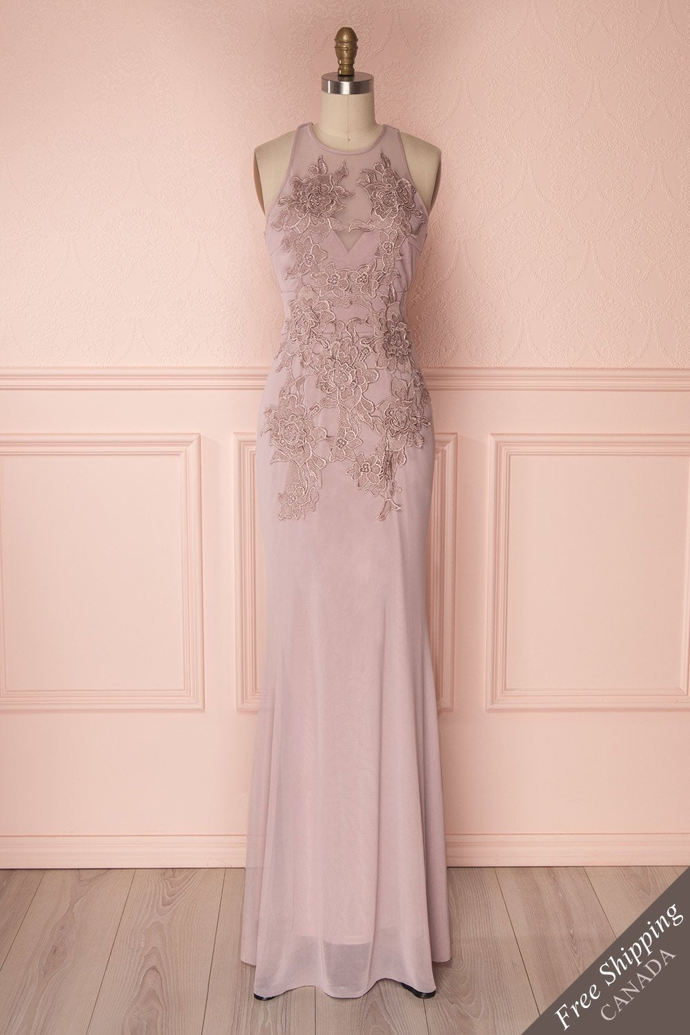 Airmed Pink Embroidered Lace Mermaid Gown | Boudoir 1861