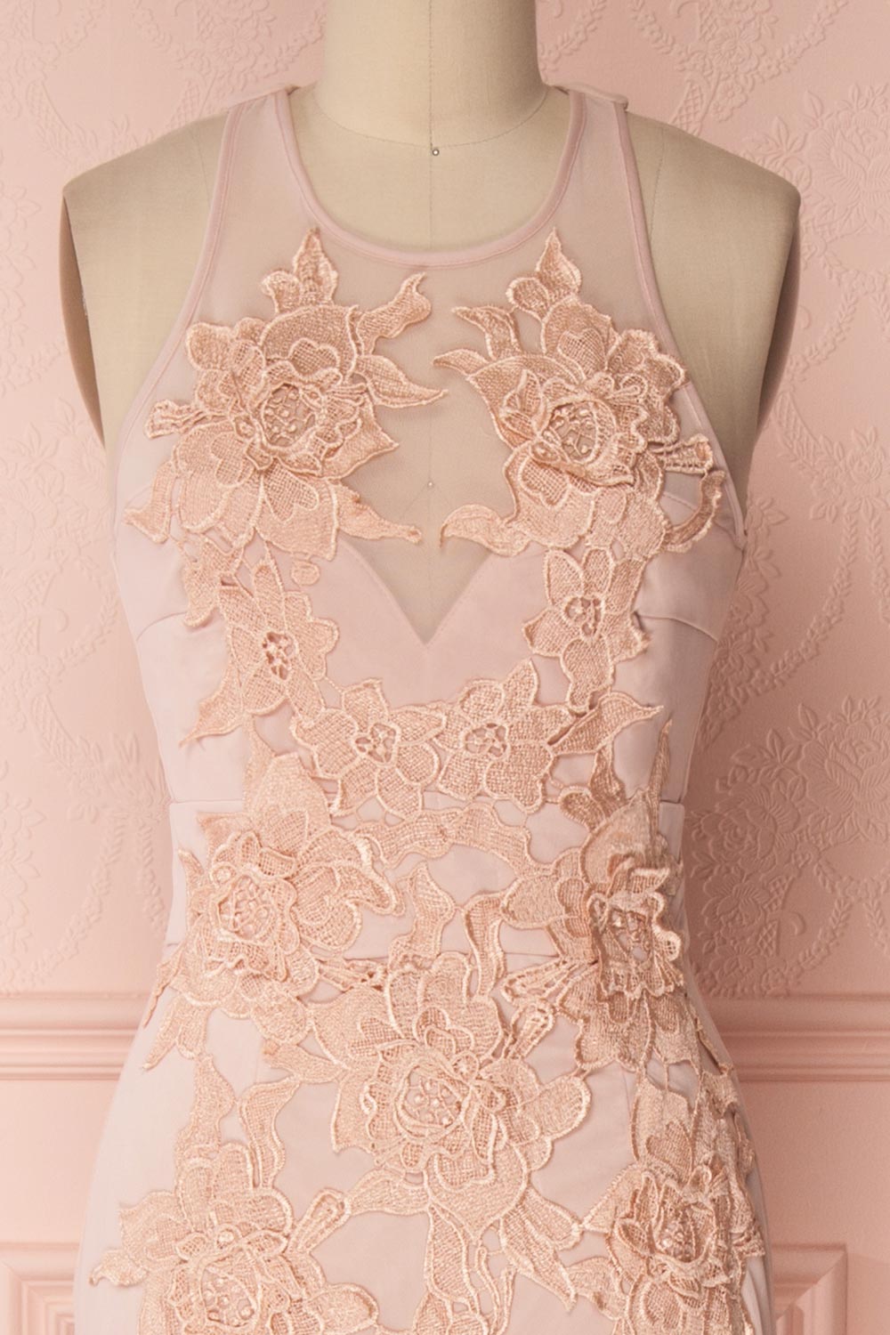 Airmed Pink Embroidered Lace Mermaid Gown | Boudoir 1861 2