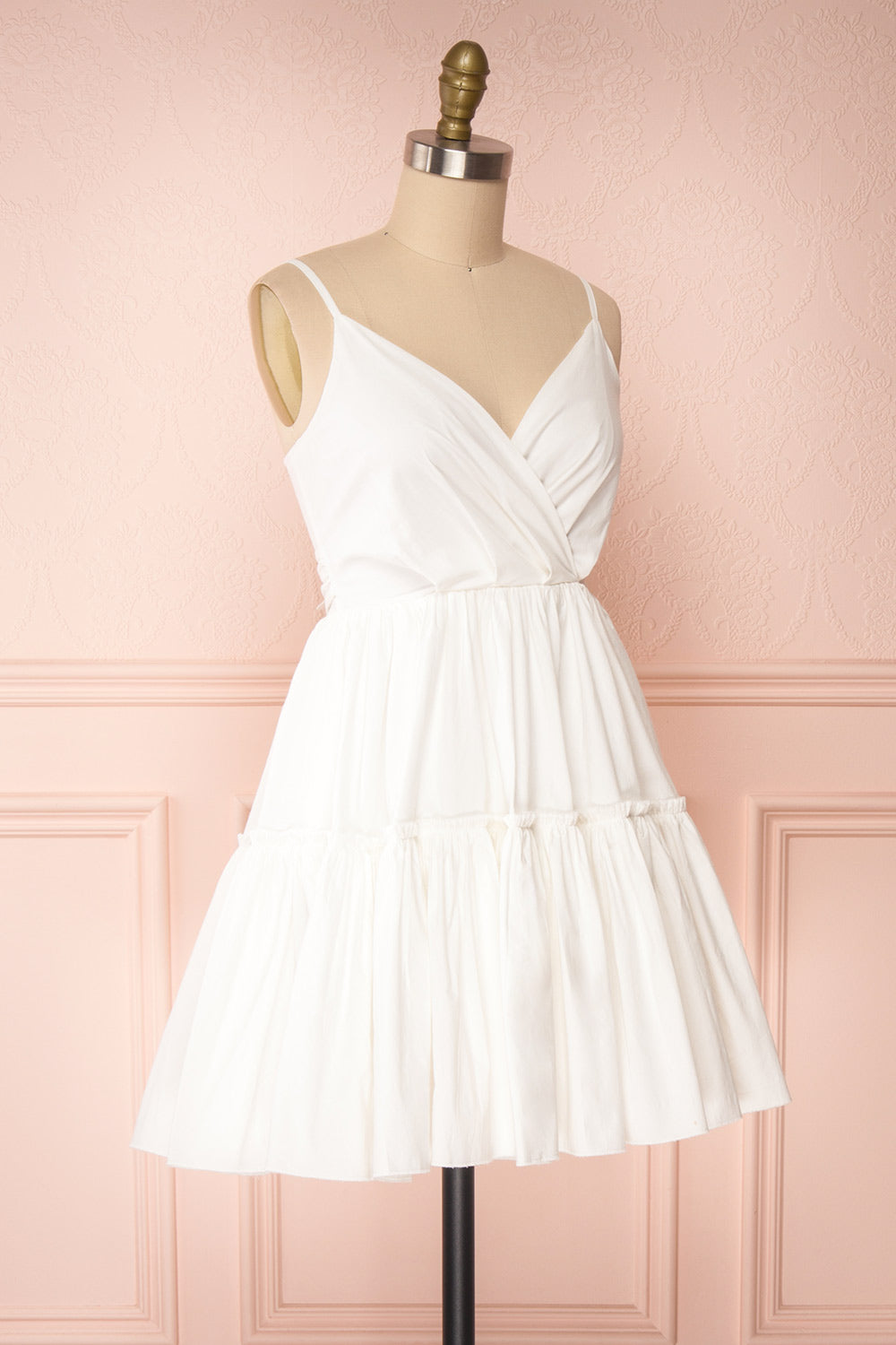 Aislin White A-Line Short Dress | Boutique 1861 side view