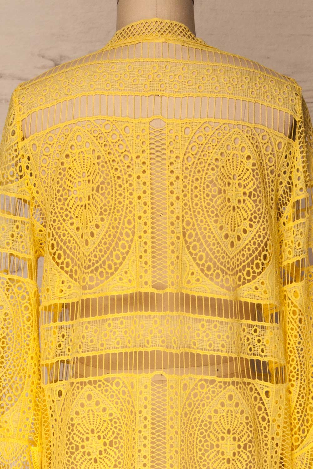 Akharnai Yellow Crocheted Lace Kimono | La Petite Garçonne 6
