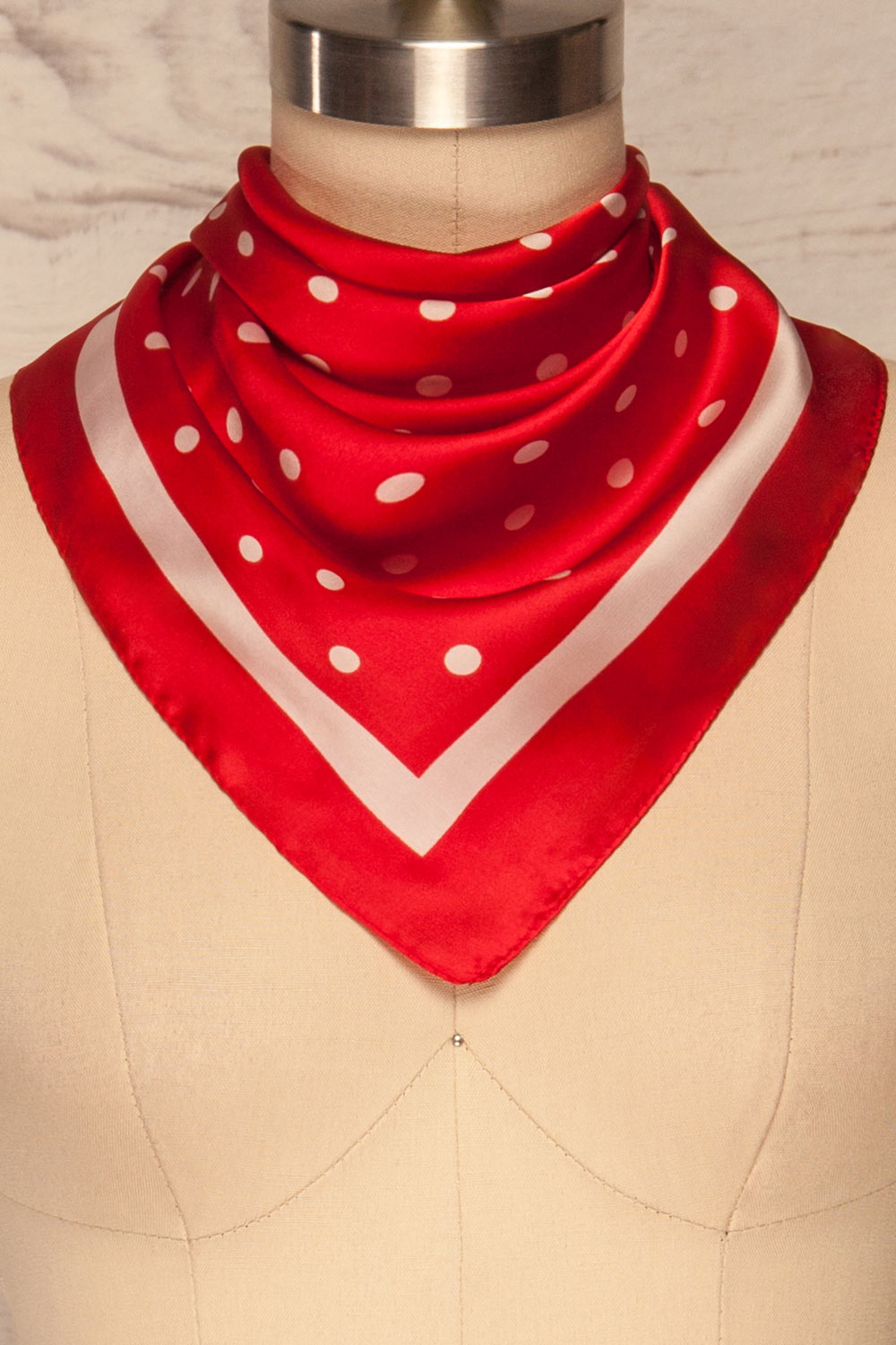 Alentejo Red & Cream Polka Dot Scarf | La Petite Garçonne 3