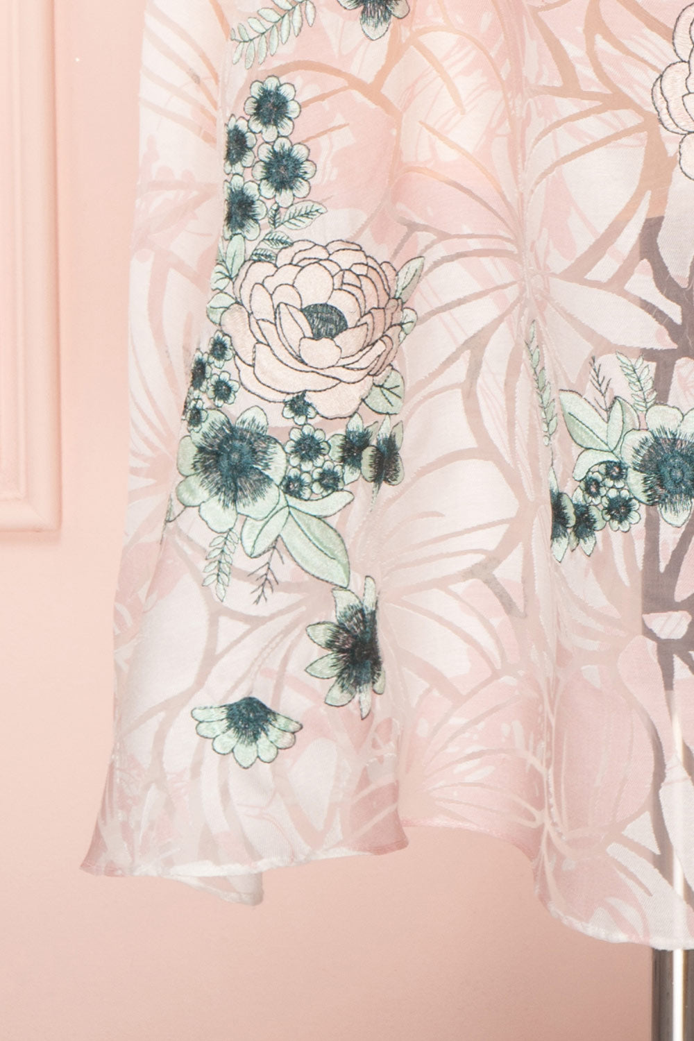 Alethea Pink & White Embroidered A-Line Midi Dress | Boutique 1861 7