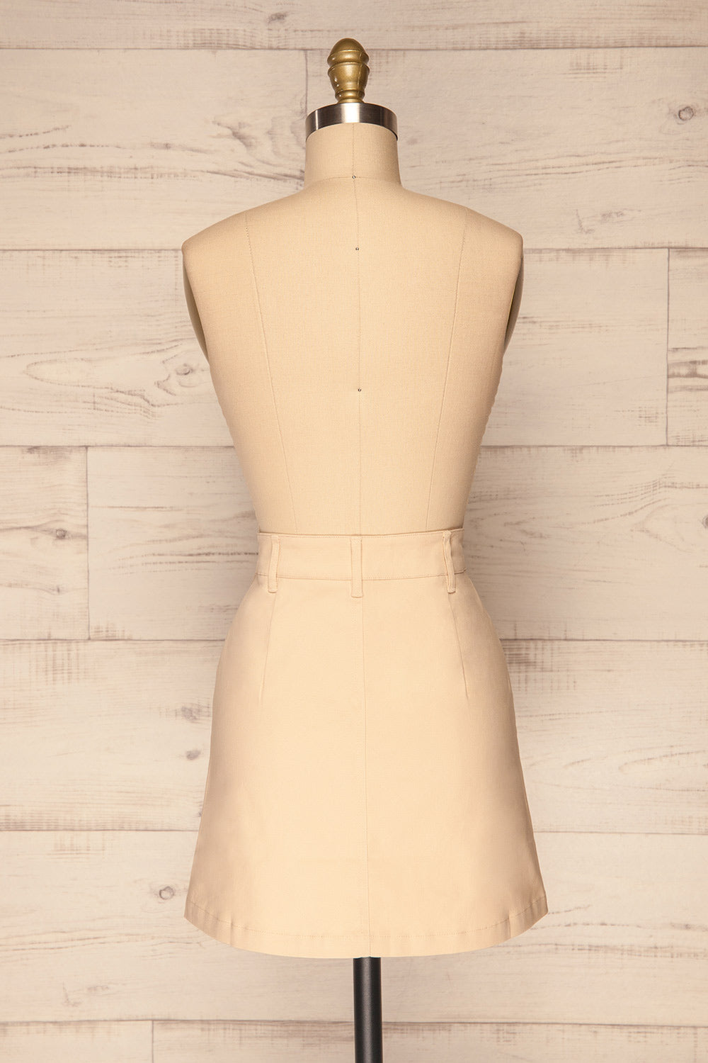 Alijo Beige Button-Up Mini Skirt with Pockets | La Petite Garçonne back view