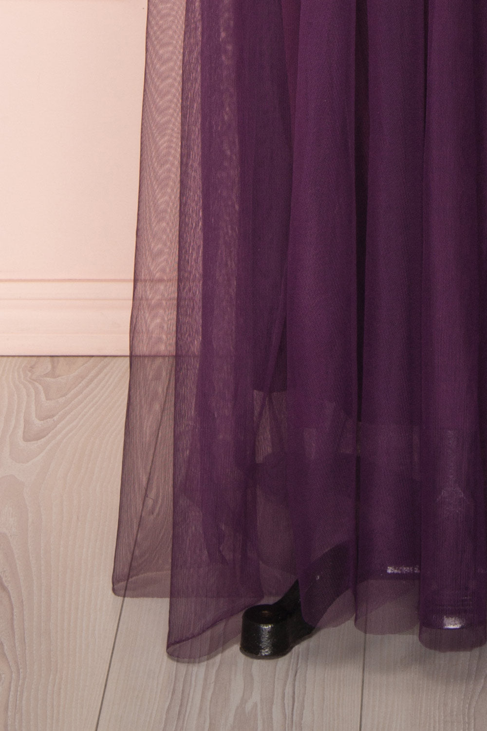 Aliki Eggplant Purple Mesh Maxi Dress | Boutique 1861 7