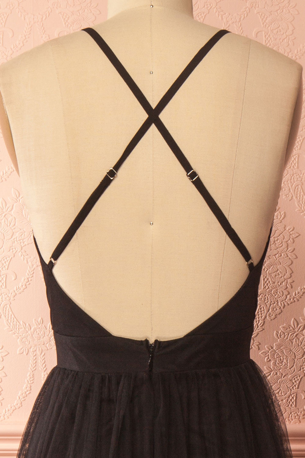 Aliki Night Black Mesh Maxi Dress | Boutique 1861