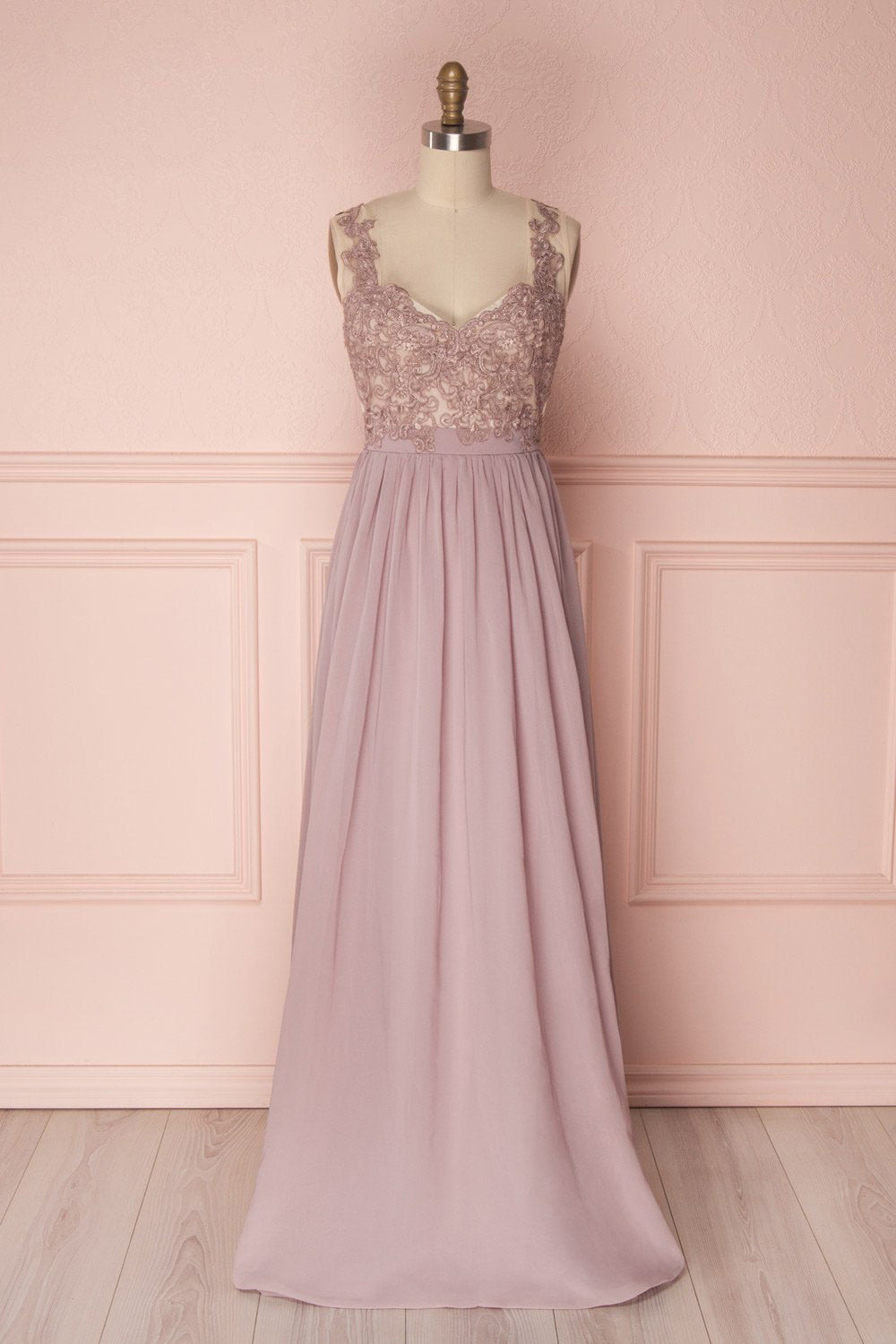 Alitta Mauve Lilac Embroidered Maxi Dress | Boudoir 1861