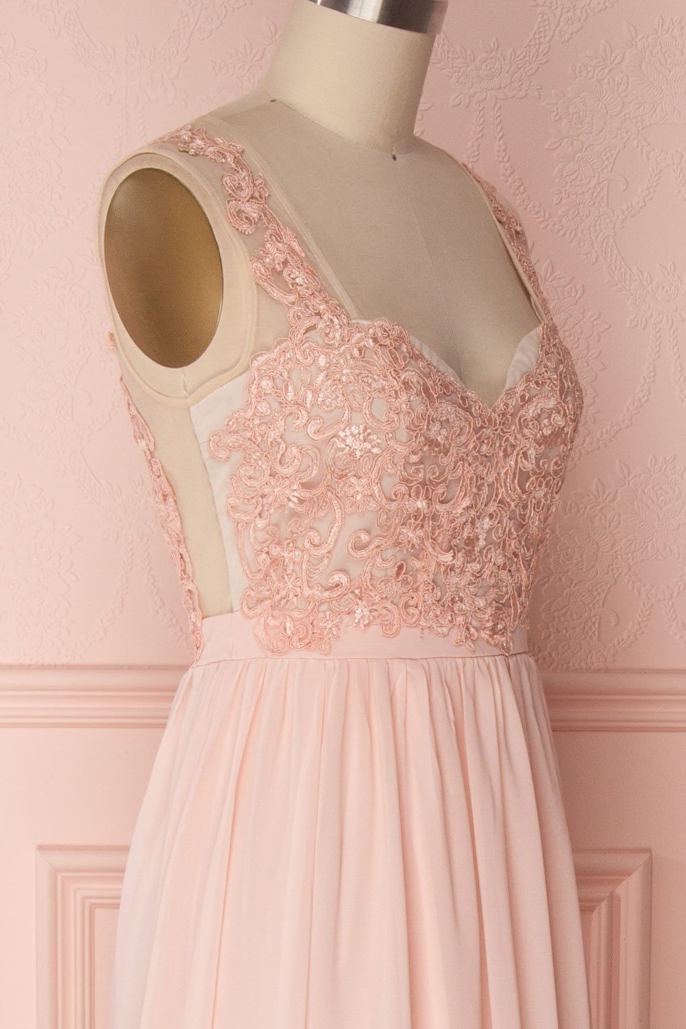 Alitta Pink Embroidered Bodice Maxi Dress | Boudoir 1861 4