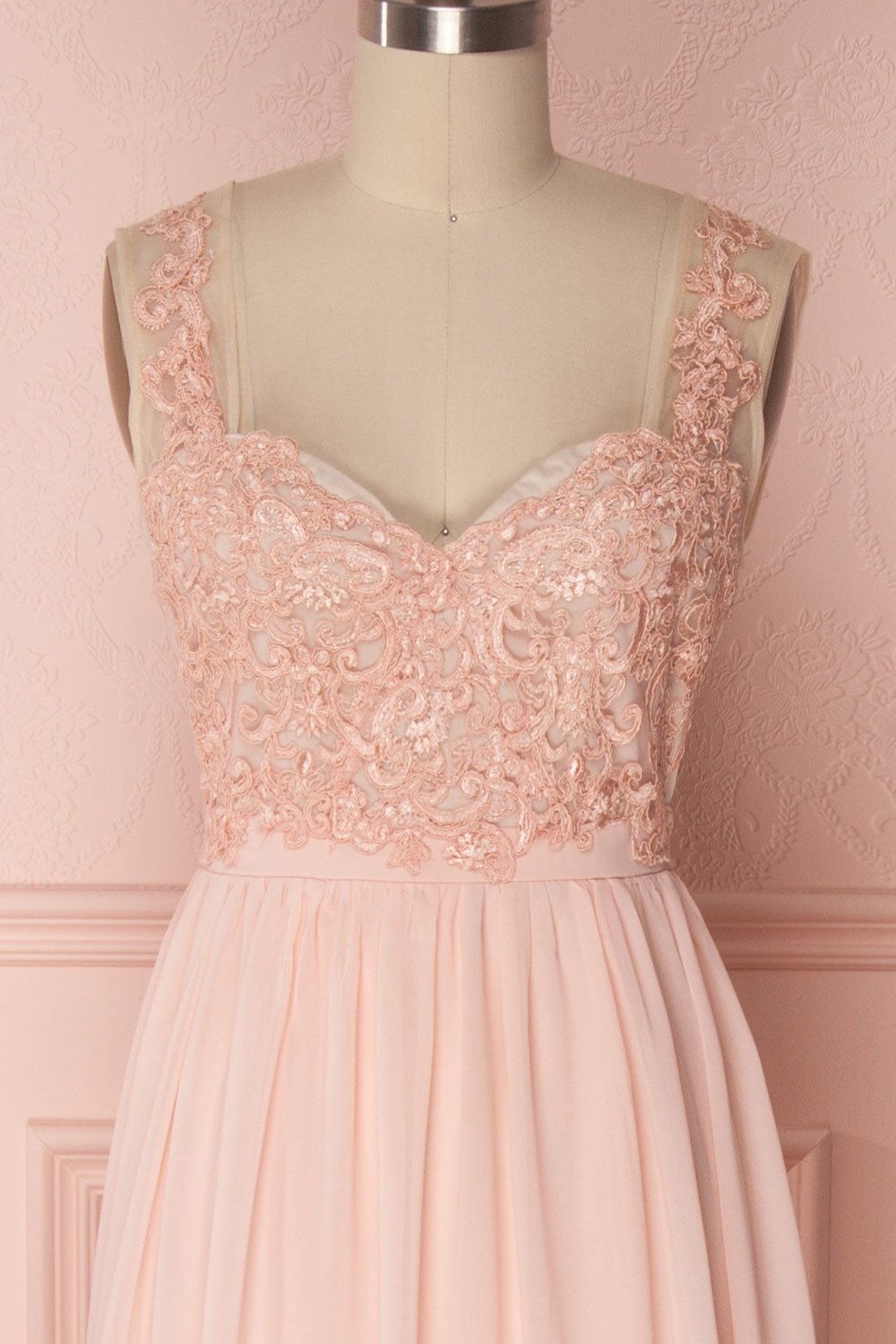 Alitta Pink Embroidered Bodice Maxi Dress | Boudoir 1861 3