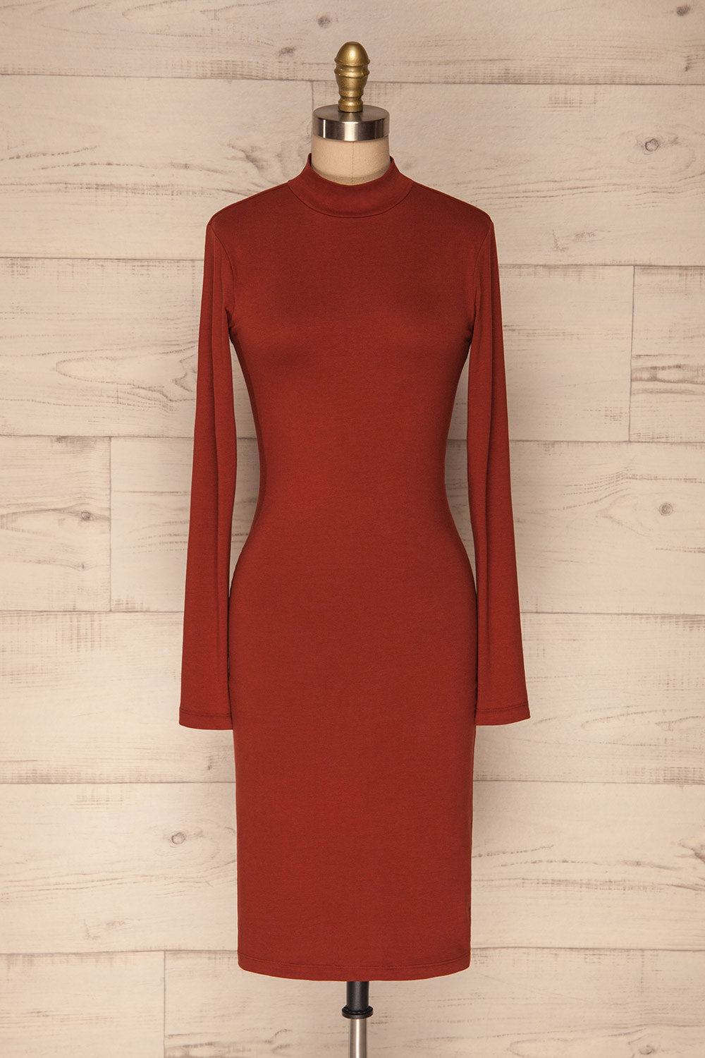 Alsdorf Cannelle Orange Long Sleeved Fitted Dress | La Petite Garçonne front view