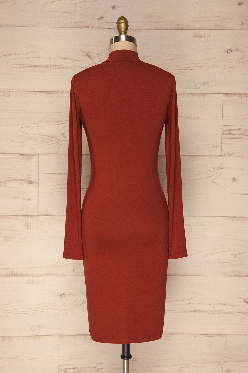 Alsdorf Cannelle Orange Long Sleeved Fitted Dress | La Petite Garçonne back view