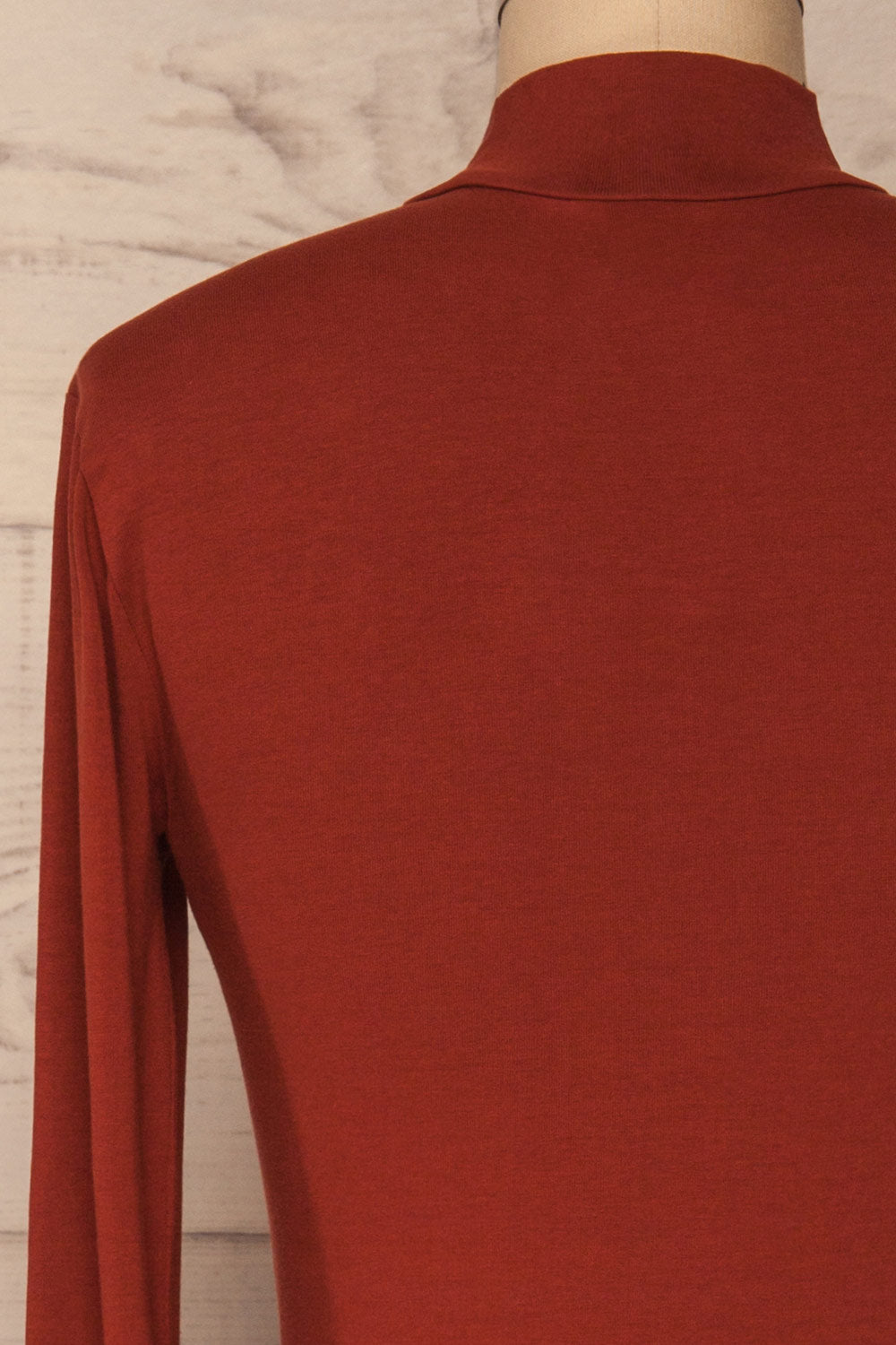 Alsdorf Cannelle Orange Long Sleeved Fitted Dress | La Petite Garçonne back close-up