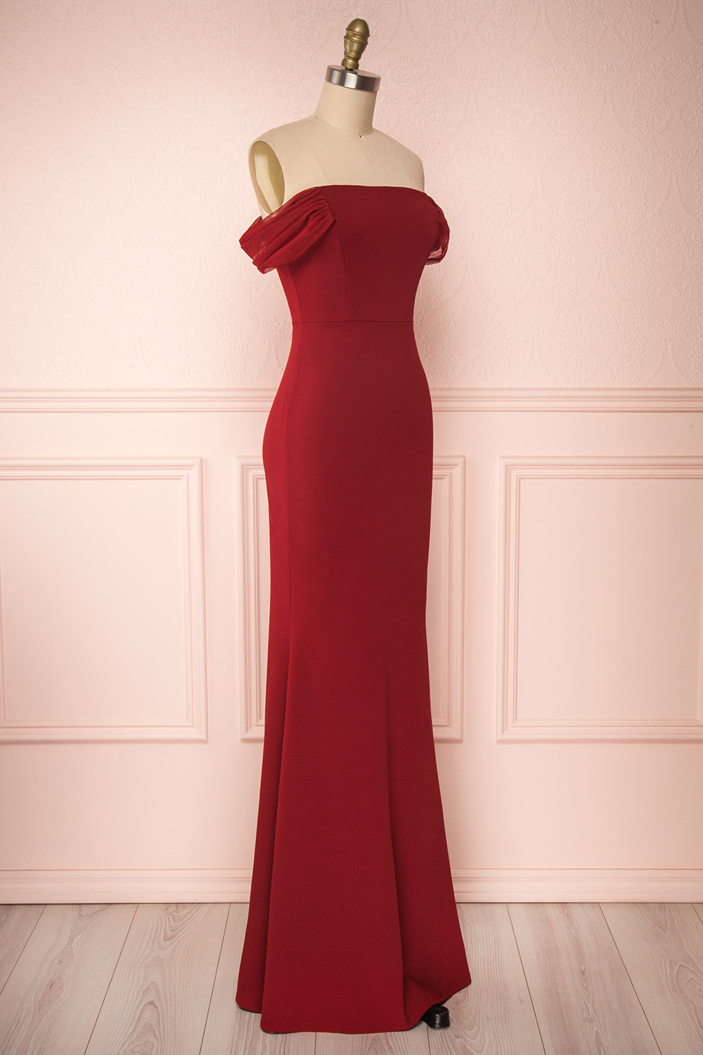 Alvery Burgundy Mermaid Dress | Robe Maxi side view | Boutique 1861