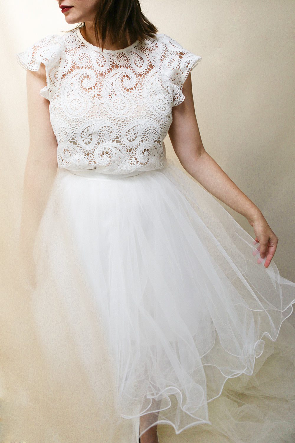 Zana White Tulle Voluminous A-Line Skirt | Boudoir 1861 2