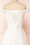 Amalia White Off-Shoulder A-Line Bridal Dress | Boudoir 1861 back close-up
